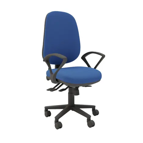 Multi-functional High Back Task Chair - Black Base - Fixed Arms - Augusta